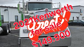 2021 KENWORTH DAY CAB USED WALK AROUND REVIEW portstrike [upl. by Drice697]