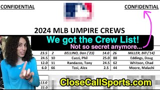 2024 MLB Umpire Crew List Released  Whats New [upl. by Silvie399]