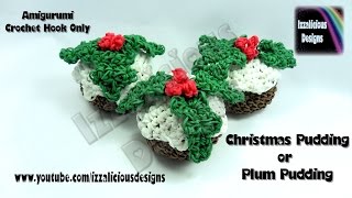 Rainbow Loom ChristmasXmas PuddingPlum Pudding Amigurumi Crochet Charm  LoomlessHook Only [upl. by Belden]