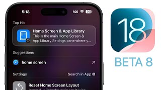 iOS 18 Beta 8 Released  Whats New [upl. by Yrreb]