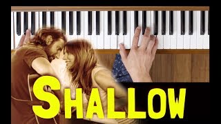 Shallow A Star Is Born Easy Piano Tutorial [upl. by Hiroshi742]