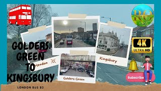 BUS RIDE 83 FROM GOLDERS GREEN TO KINGSBURY LONDON UK  walkwithro [upl. by Maxentia]