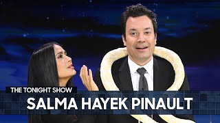 Salma Hayek Pinault Shows Jimmy How to Dance with a Snake Dishes on Like Water for Chocolate [upl. by Aniakudo]