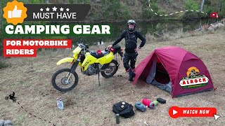 Must have camping gear for motorbike riders Rent the ultimate Tent sleeping bag and mat Bundle NOW [upl. by Nolyaj]