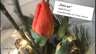 DIY „winterliches Tulpennest“ Natur pur Dekoidee mal anders  How to  Deko Jana [upl. by Magdala241]