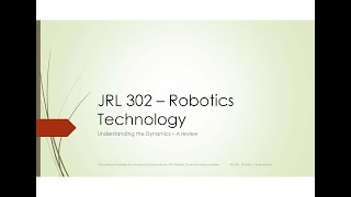 Lecture 01  Understanding the Robot Dynamics  A Review [upl. by Parthen]