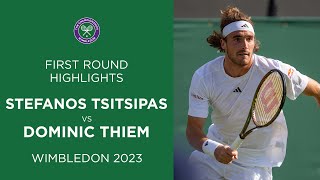 Five Set Classic Stefanos Tsitsipas vs Dominic Thiem  First Round Highlights  Wimbledon 2023 [upl. by Hendrik]