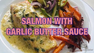 OVEN BAKED SALMON WITH LEMON GARLIC BUTTER SAUCE [upl. by Atimad]