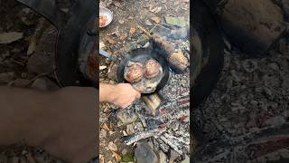 Filet Steak braten über offenem 🔥 outdoorcooking bushcraft survival outdoors nature [upl. by Ilrac]