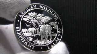 2012 Somalia Elephant 1 Oz Silver coin  African Wildlife 100 Shillings [upl. by Seymour]