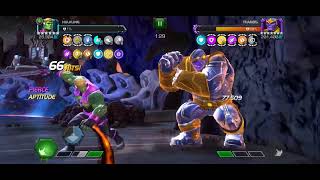 Max damage with 350 health revive Hulkling vs Thanos AQ raid  Marvel contest of champions [upl. by Enaira]