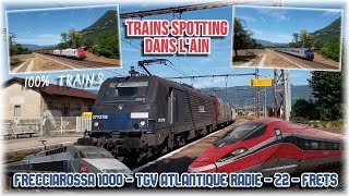 100 TRAINS dans lAin  FRECCIAROSSA 1000  TGV Atlantique radié  Z2  FRETS [upl. by Gemina]