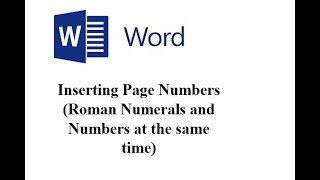 Project Work Formatting Page numbering A combination of roman numerals and numbers on one document [upl. by Hagile]