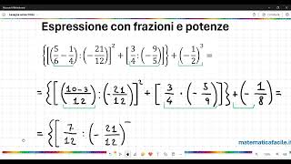 Espressioni con potenze e frazioni  12 [upl. by Riorsson]