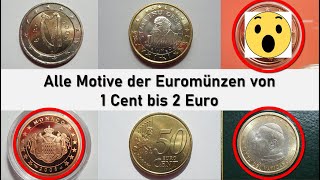 ALLE EUROMÜNZEN  Wertvolle Sammlung  1 Cent bis 2 Euro [upl. by Conah]