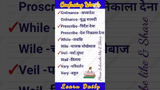 Confusing Words vocabpower wordpower homographs homonyms [upl. by Gorlicki]