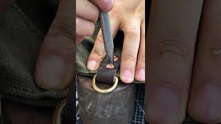 How to use brass rivets leather bag leatherbackpack shortscopper rivet leathercraft diy [upl. by Jeni625]