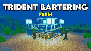 Trident Bartering Farm In Minecraft Bedrock 121 [upl. by Rossuck]