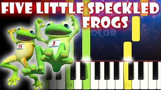 Five Little Speckled Frogs  Cocomelon Nursery Rhymes  Piano Tutorial  Karaoke [upl. by Beshore669]