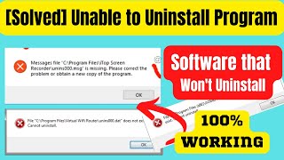 how to fix unins000 dat does not exist cannot uninstall  Software that Wont Uninstall [upl. by Lilahk649]