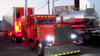 Peterbilt Show Truck Chrome and Lights SemiTruckGallerycom [upl. by Aratnahs]