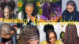 60  New Trending Braids Hairstyles For Black Women 2024  Latest Short Braids Hairstyles [upl. by Morgen]