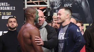 Kamaru Usman vs Colby Covington Face Off  UFC 245 Ceremonial WeighIns [upl. by Inah]