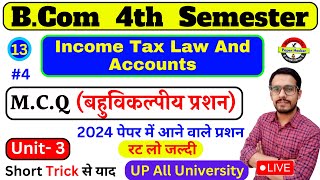 income tax unit 3 4 income tax law and accounts mcqincome tax law and accountsincome tax mcq [upl. by Nnoved]