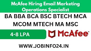 McAfee Hiring Email Marketing Operations Specialist [upl. by Denbrook]