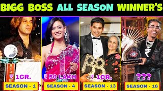 Bigg Boss All Season  1  16  Winners amp Prize Money  Bigg Boss 16 Winner  MC Stan [upl. by Broek]