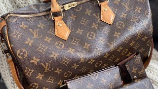 LV Speedy 35 Bandouliere Monogram what’s in my work bag louisvuitton Speedy35 [upl. by Eninnej]