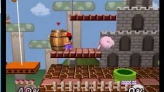 Super Smash Bros 64  Ness me vs Jigglypuff  Mushroom Kingdom [upl. by Ykcul]