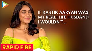 Mrunal on Kartik Aaryan “Girls go GAGA over the fact that he’s so…” Rapid Fire  Dhamaka [upl. by Darraj930]