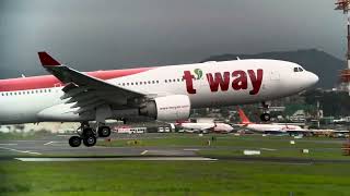 Tway Air A330223 HL8212 CJU Landing [upl. by Rolfston]