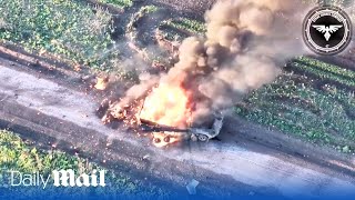 Bradley destroys BMP with ease as Ukraines 47th Brigade battle Russia near Avdiivka [upl. by Kcyred260]