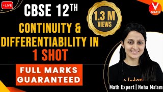 Continuity and Differentiability Class 12 in 1 Shot By Neha Ma’am  Full Marks Guaranteed  Vedantu [upl. by Eessej101]