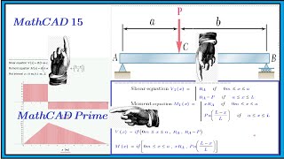 Ep 2 Simply support with Point load at any Point with MathCAD [upl. by Nathanoj]