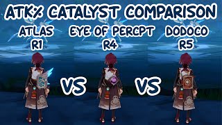 ATK�talyst Comparison Heizou Skyward Atlas vs Eye of Perception vs Dodoco Tales Genshin Impact 28 [upl. by Jat548]