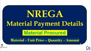 NREGA Material Payment Details [upl. by Pirbhai12]