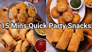 15 Mins Quick amp Easy Budget Party Starter Snacks Recipes  4 MustTry Crisp Party Finger Food Ideas [upl. by Subocaj770]