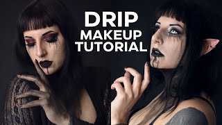 Dark drip makeup look  Halloween dark makeup look [upl. by Rogerson647]