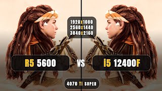 Ryzen 5 5600 vs i5 12400F  1080p 1440p 4K  Biggest Comparison  4070 Ti Super [upl. by Hareehat]