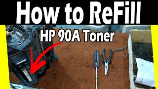 How to refill CE390A HP 90A toner cartridge  How to Recycle HP 90a Toner Part 1 [upl. by Carrington681]