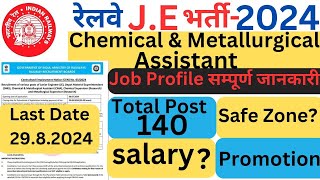 RRB JE 2024  CMA COMPLETE JOB PROFILE  PROMOTION  SALARY  CHEMICAL amp METALLURGICAL ASSISTANT [upl. by Ev987]