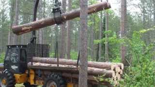 Rotobec Forwarder Loading 16 Foot Sawlogs [upl. by Lemuelah]