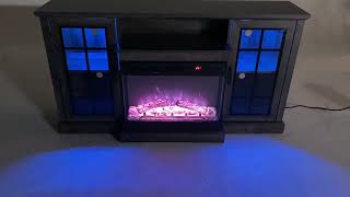 3Sided Glass Fireplace TV Stand for TVs up to 65 [upl. by Sanburn]