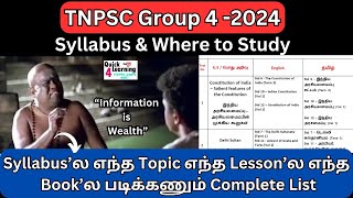 TNPSC Group 4 Syllabus 2024  Where to Study  Lesson by Lesson  All Material  Quick Learning [upl. by Onifled]