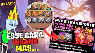 PvP e TRANSPORTE SOLO React VACARROSA  ALBION ONLINE [upl. by Illehs]