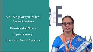 Melde’s Experiment Physics Laboratory by Mrs Singavarapu Sujani [upl. by Levitus]