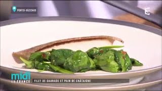 Recette  filet de daurade et pain de châtaigne  Midi en France [upl. by Larry852]